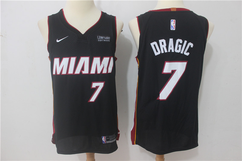 Men Miami Heat #7 Dragic Black Game Nike NBA Jerseys->->NBA Jersey